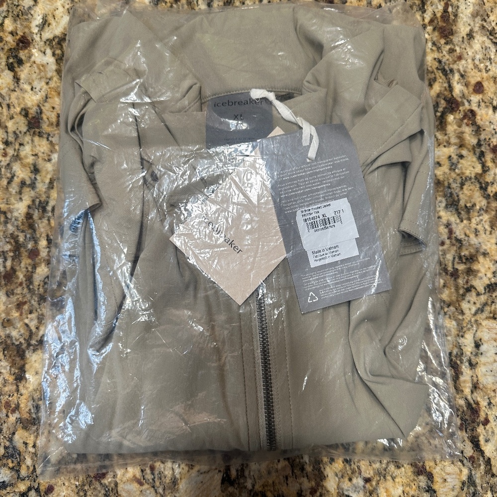 ICEBREAKER BRIAR HOODED JACKET BRITISH TAN MENS XL